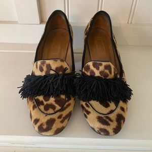 Aquazzura cheetah print block heel